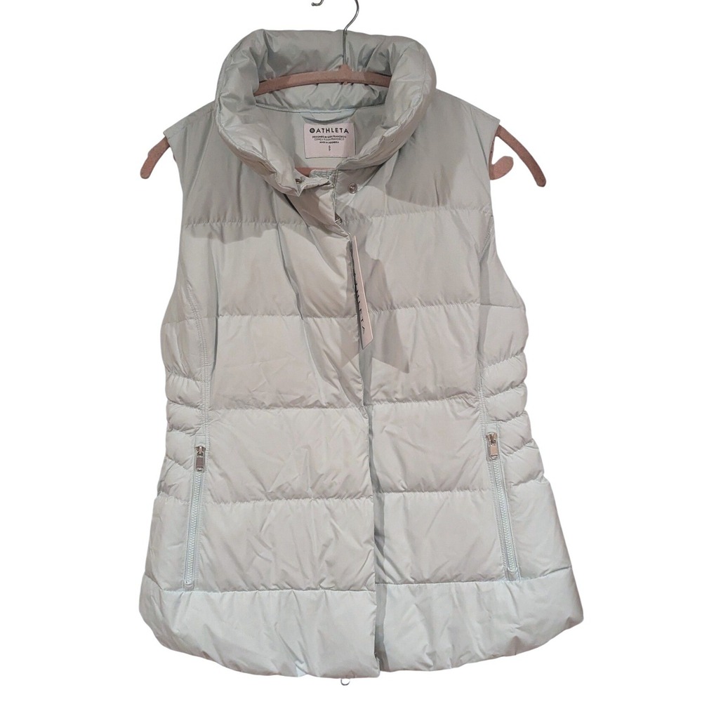 Athleta Downtown Vest Mint Green‎ Puffer Gilet Water Repellent Womens S NWT